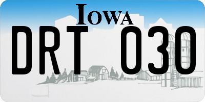 IA license plate DRT030