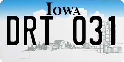 IA license plate DRT031
