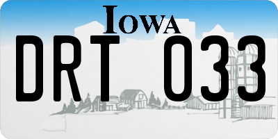 IA license plate DRT033