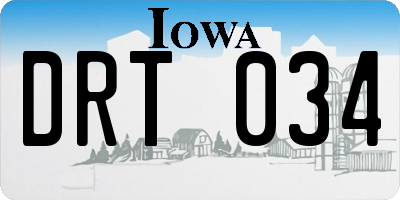 IA license plate DRT034