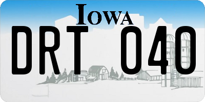 IA license plate DRT040