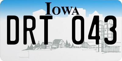 IA license plate DRT043