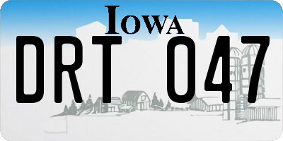 IA license plate DRT047