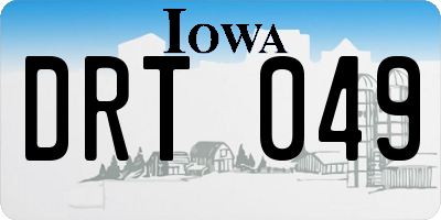 IA license plate DRT049