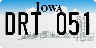 IA license plate DRT051