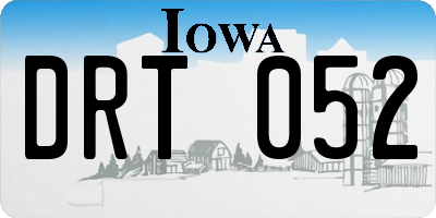 IA license plate DRT052