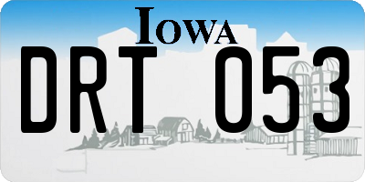 IA license plate DRT053