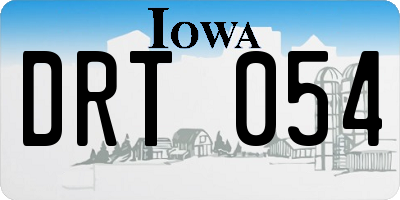 IA license plate DRT054