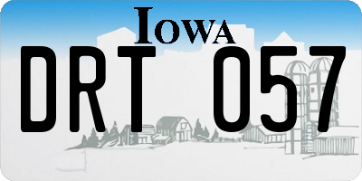 IA license plate DRT057