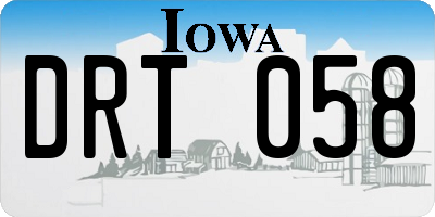 IA license plate DRT058