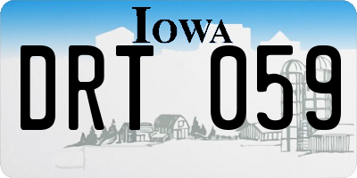 IA license plate DRT059