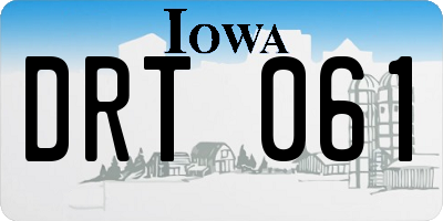 IA license plate DRT061
