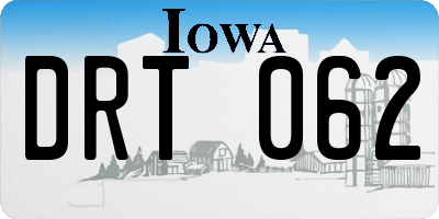 IA license plate DRT062