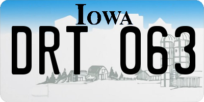 IA license plate DRT063