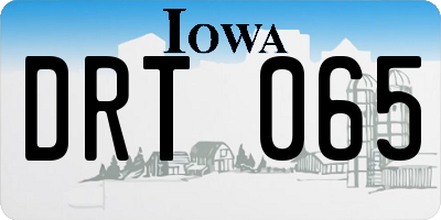 IA license plate DRT065