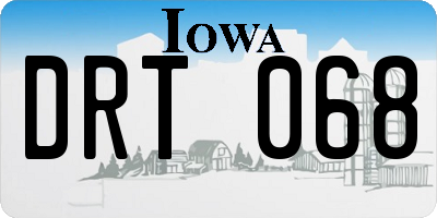IA license plate DRT068