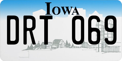 IA license plate DRT069
