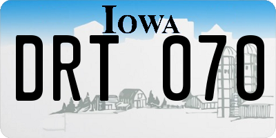 IA license plate DRT070