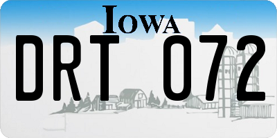 IA license plate DRT072