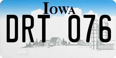 IA license plate DRT076