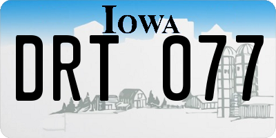 IA license plate DRT077