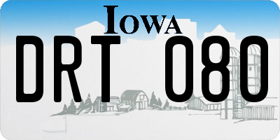 IA license plate DRT080