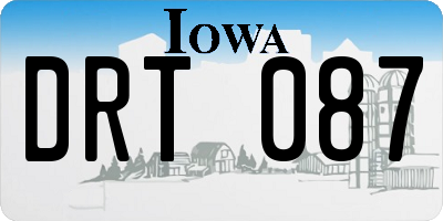 IA license plate DRT087