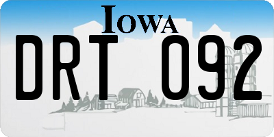 IA license plate DRT092