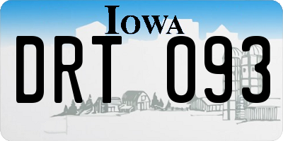 IA license plate DRT093