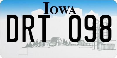 IA license plate DRT098