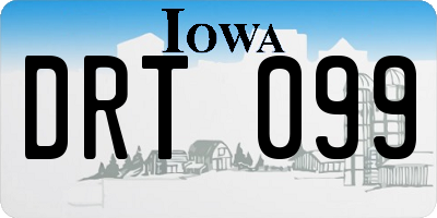 IA license plate DRT099