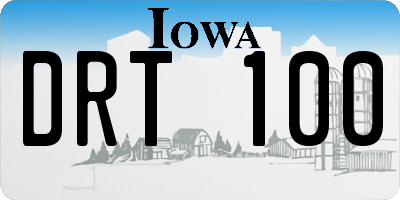 IA license plate DRT100
