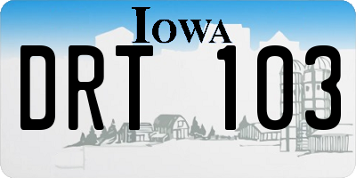 IA license plate DRT103