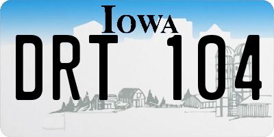 IA license plate DRT104