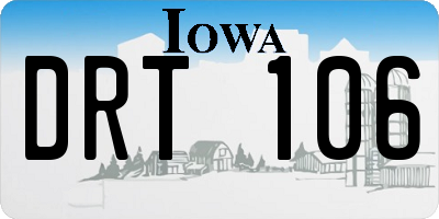 IA license plate DRT106