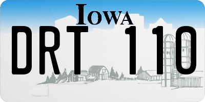IA license plate DRT110
