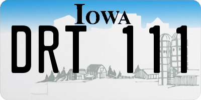 IA license plate DRT111