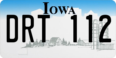 IA license plate DRT112