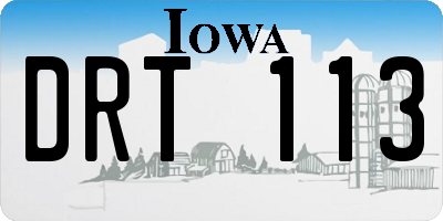 IA license plate DRT113