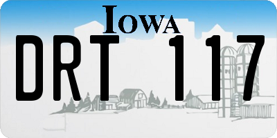 IA license plate DRT117
