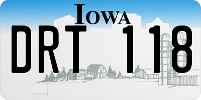 IA license plate DRT118