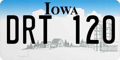 IA license plate DRT120