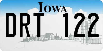 IA license plate DRT122