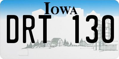 IA license plate DRT130