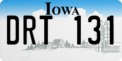 IA license plate DRT131