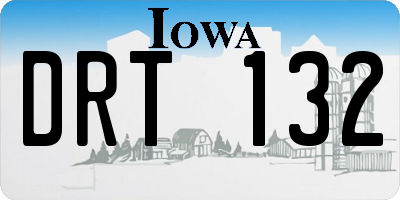 IA license plate DRT132
