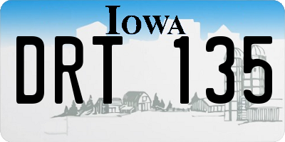 IA license plate DRT135