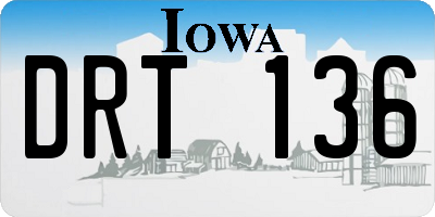 IA license plate DRT136