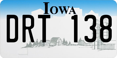 IA license plate DRT138