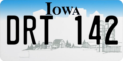 IA license plate DRT142